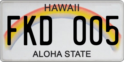 HI license plate FKD005