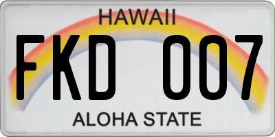 HI license plate FKD007