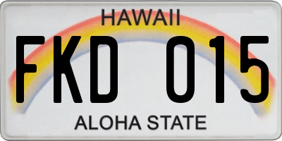 HI license plate FKD015