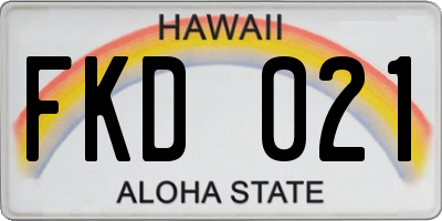 HI license plate FKD021