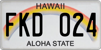 HI license plate FKD024