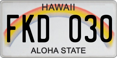 HI license plate FKD030