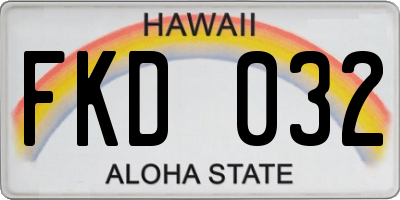 HI license plate FKD032