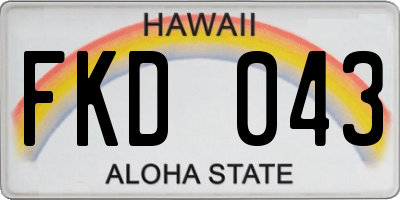 HI license plate FKD043