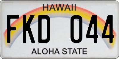 HI license plate FKD044
