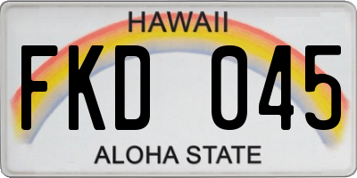 HI license plate FKD045