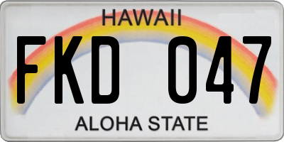 HI license plate FKD047