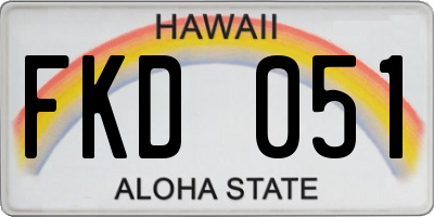 HI license plate FKD051