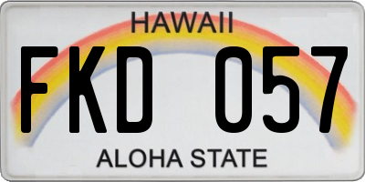 HI license plate FKD057