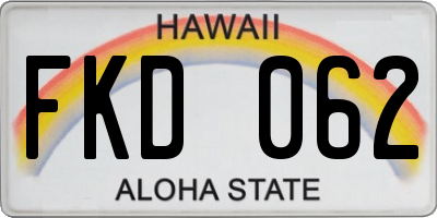 HI license plate FKD062