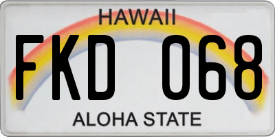 HI license plate FKD068