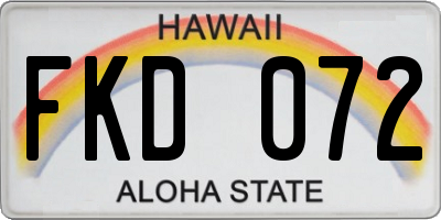 HI license plate FKD072