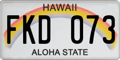 HI license plate FKD073