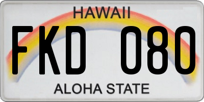 HI license plate FKD080
