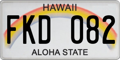 HI license plate FKD082