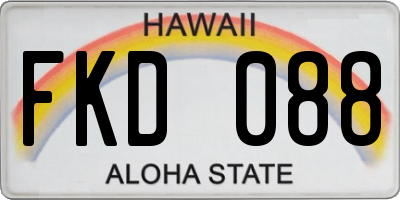 HI license plate FKD088