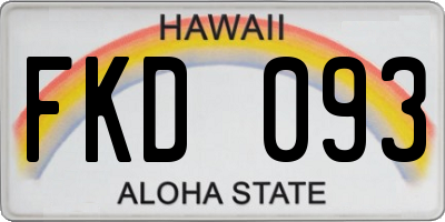 HI license plate FKD093
