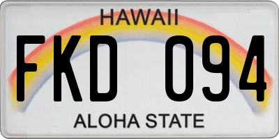 HI license plate FKD094