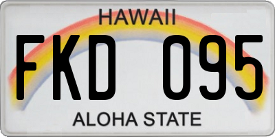 HI license plate FKD095