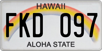 HI license plate FKD097
