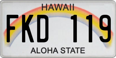 HI license plate FKD119