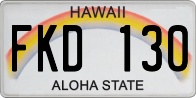 HI license plate FKD130