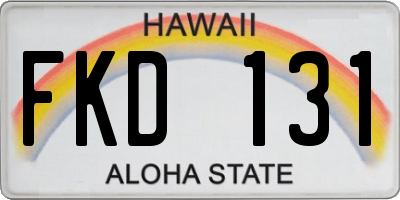 HI license plate FKD131