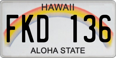 HI license plate FKD136