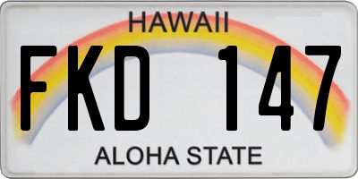 HI license plate FKD147