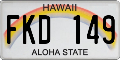 HI license plate FKD149
