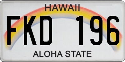 HI license plate FKD196