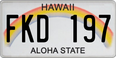 HI license plate FKD197