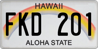 HI license plate FKD201