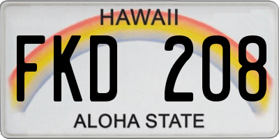 HI license plate FKD208