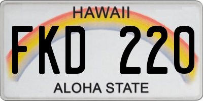HI license plate FKD220