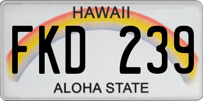 HI license plate FKD239
