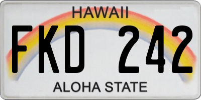 HI license plate FKD242