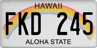 HI license plate FKD245
