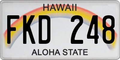 HI license plate FKD248