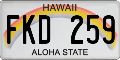 HI license plate FKD259