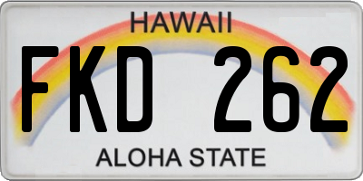 HI license plate FKD262