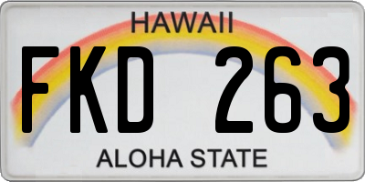 HI license plate FKD263