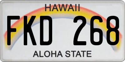 HI license plate FKD268