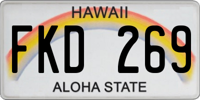 HI license plate FKD269