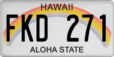 HI license plate FKD271
