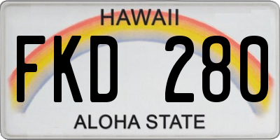 HI license plate FKD280