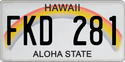 HI license plate FKD281