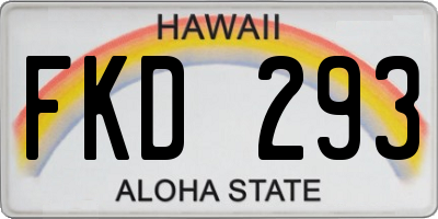 HI license plate FKD293