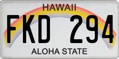HI license plate FKD294