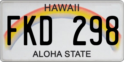 HI license plate FKD298